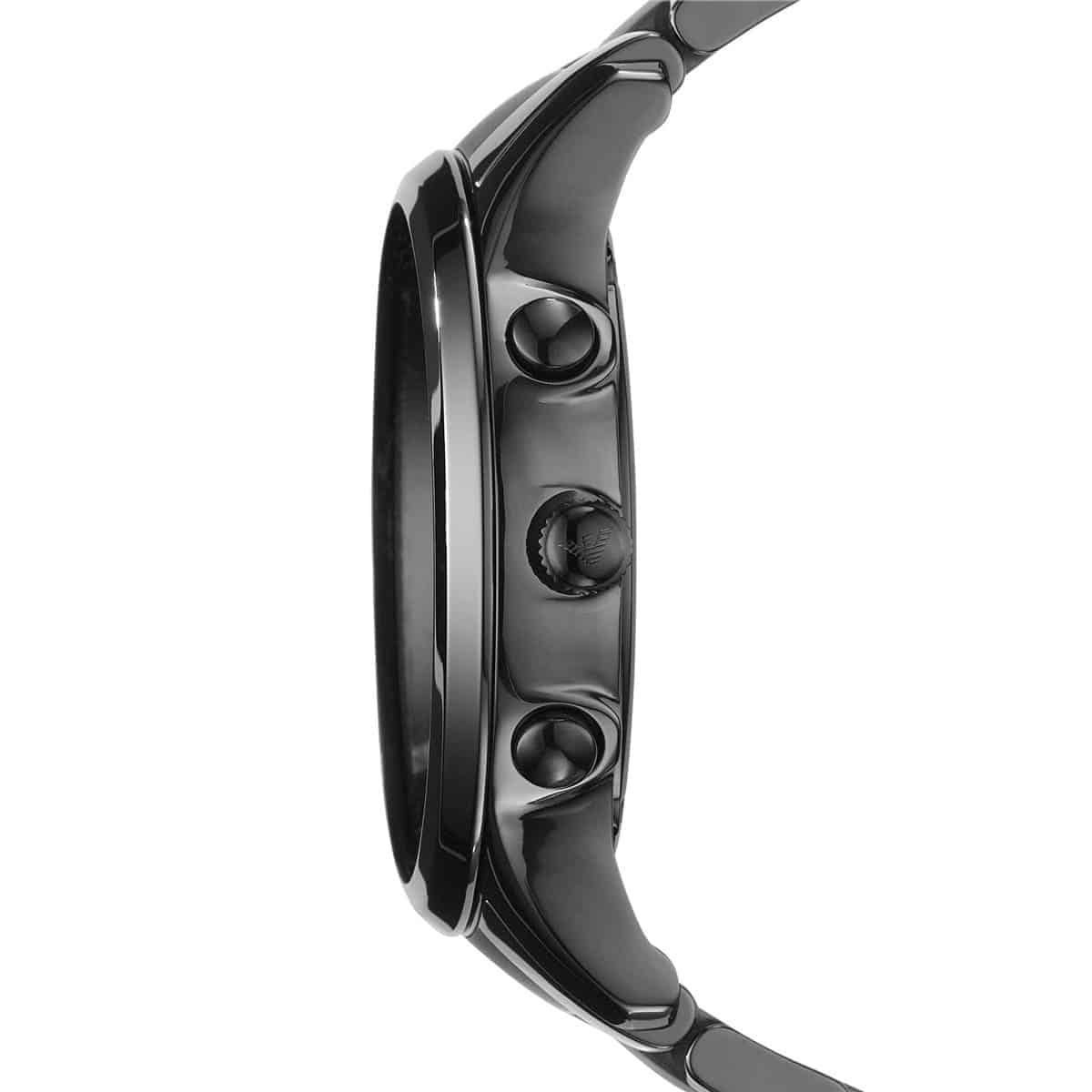 Emporio Armani AR1452 Men’s Black Dial Black Ceramic Ceramica Chronograph Watch - Luxury Hub Store