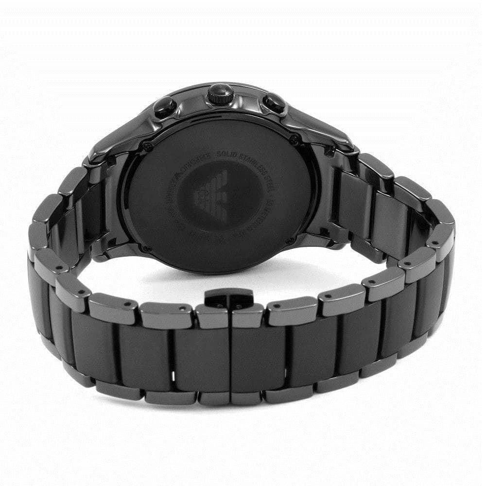 Emporio Armani AR1452 Men’s Black Dial Black Ceramic Ceramica Chronograph Watch - Luxury Hub Store