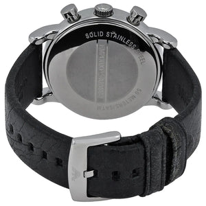 Silver buckle clasp with Armani logo for AR1810 black leather watch