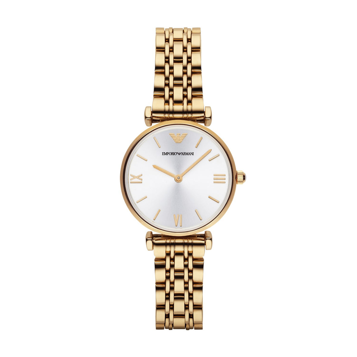 Emporio Armani Gianni T-Bar AR1877 Women's Watch – Silver Dial & Gold Stainless Steel Strap