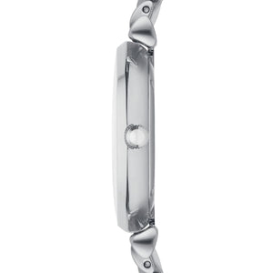 Emporio Armani AR1908 Women’s White Dial Silver Stainless Steel Gianni T-Bar Watch - Luxury Hub Store