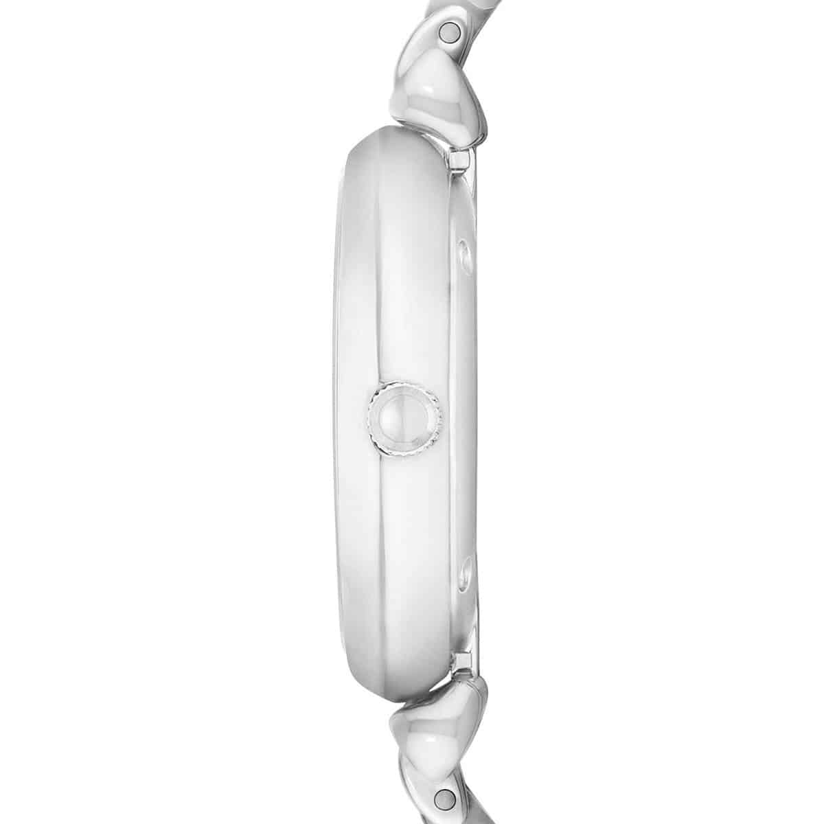 Left side perspective showing the polished silver finish and signature T-Bar lug connection