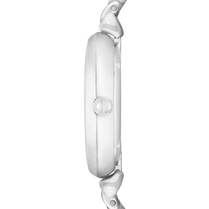 Left side perspective showing the polished silver finish and signature T-Bar lug connection