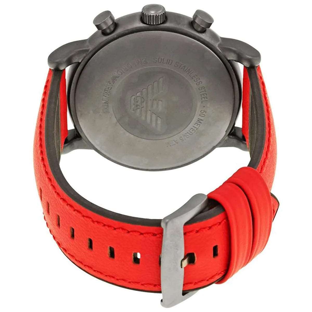 Emporio Armani Luigi AR1971 men's chronograph watch - case back view