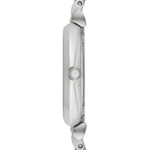 Right side profile view of the slim 8mm rose gold-tone case on the Emporio Armani AR1987