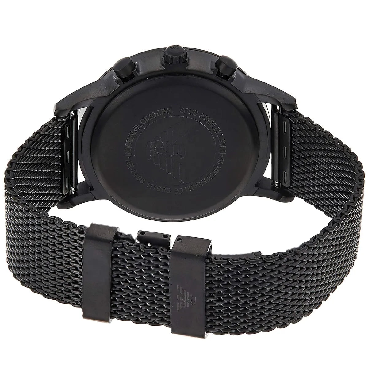 Emporio Armani Renato AR2498 men's chronograph watch - case back view