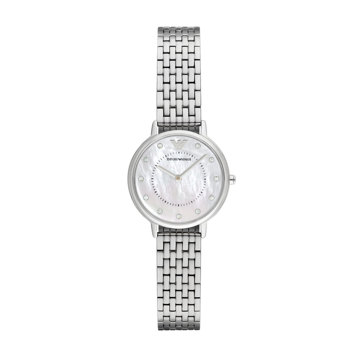 Emporio Armani Kappa AR2511 Women's Watch – White Mother of Pearl Dial & Silver Stainless Steel Strap