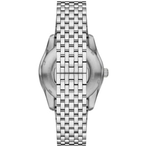 Silver-tone butterfly deployment clasp on Emporio Armani Antonio AR60091 men's automatic metal bracelet watch