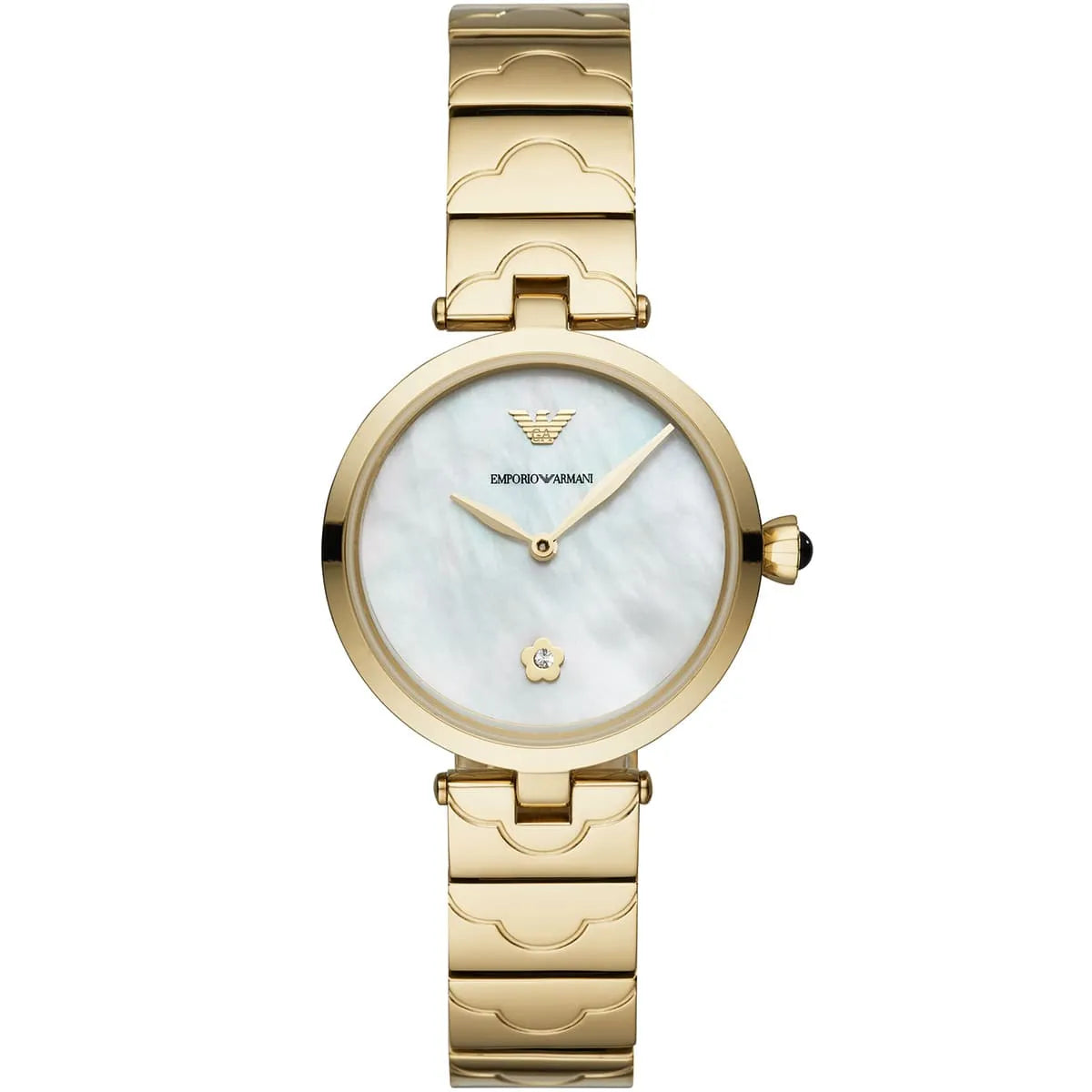 Emporio Armani AR11198 Women's Watch Silver Mesh Strap Mother of Pearl Dial