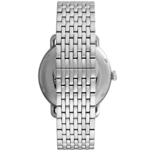 Detailed view of the premium silver stainless steel mesh bracelet for the AR60024 Aviator watch