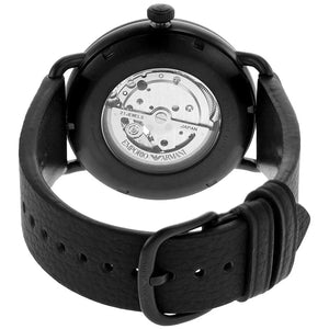 Exhibition case back of the Armani AR60028 showing the self-winding mechanical engine rotor