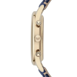 Side view of Emporio Armani AR1862 showing gold-tone crown and chronograph pushers