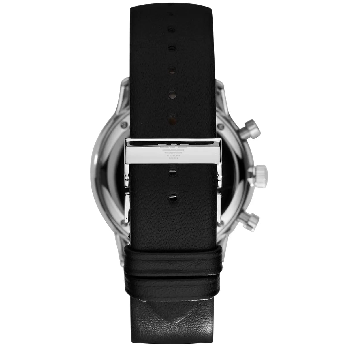 Silver pin buckle with Armani logo for AR0385 classic leather watch