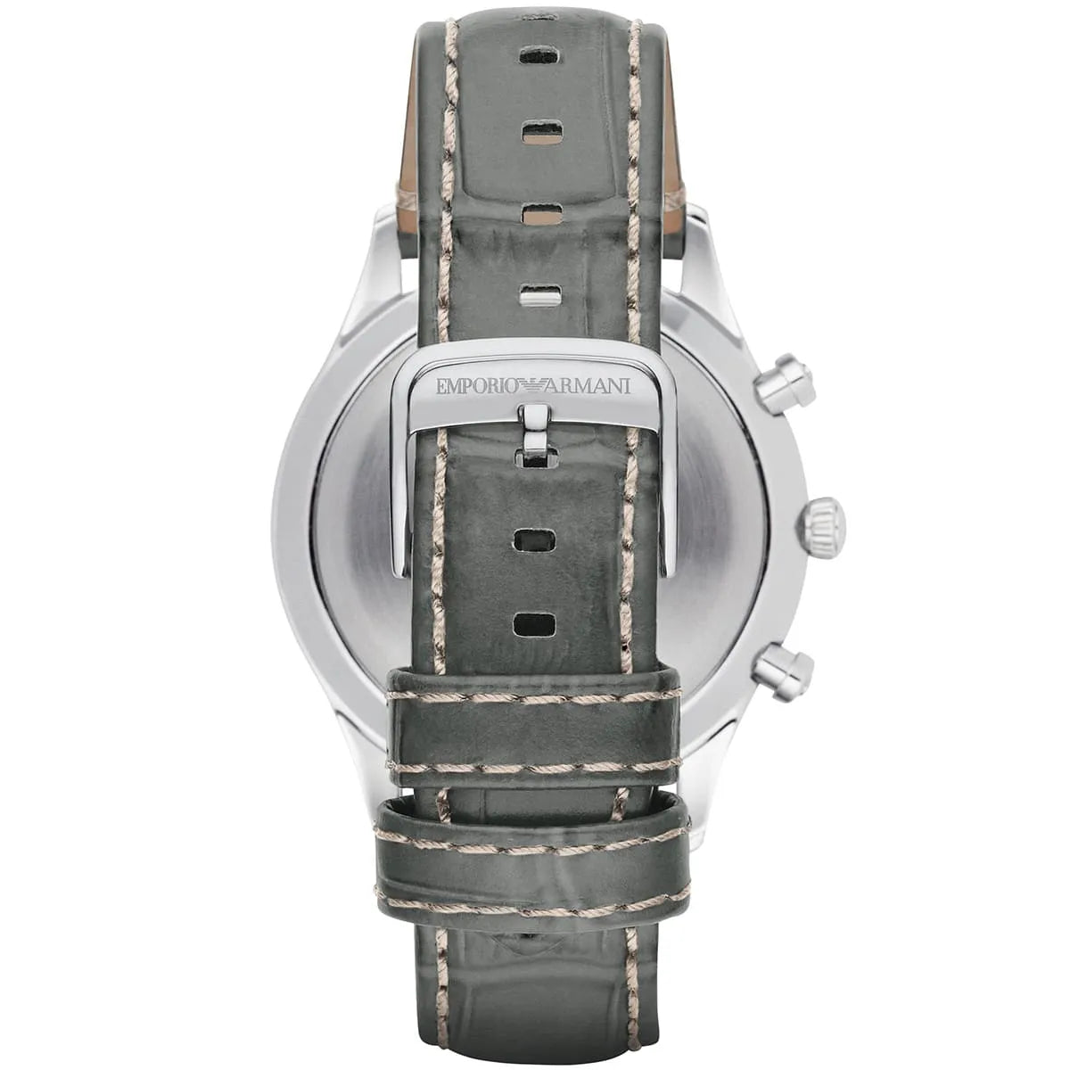 Back case of Emporio Armani AR1861 with engraved eagle logo and serial number