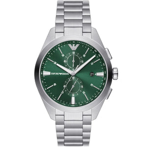 Emporio Armani AR11480 Claudio Men's Watch Green Sunray Dial Silver Stainless Steel