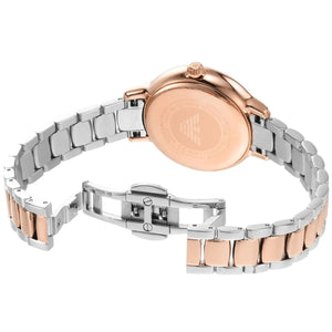Stainless steel case back of the Emporio Armani AR11499 watch with eagle logo