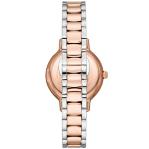 Detail shot showing the crystal-set lugs of the Emporio Armani Cleo AR11499 watch