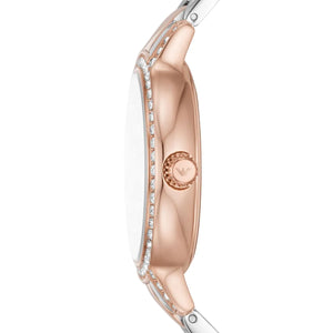 Side profile view of the Emporio Armani AR11499 showing the case thickness and crown