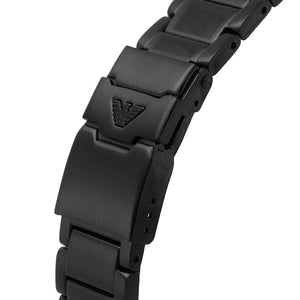 Black deployment clasp with Emporio Armani logo for AR80050 Diver watch