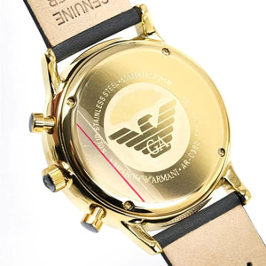 Back case of Emporio Armani AR0386 with engraved eagle logo and serial number