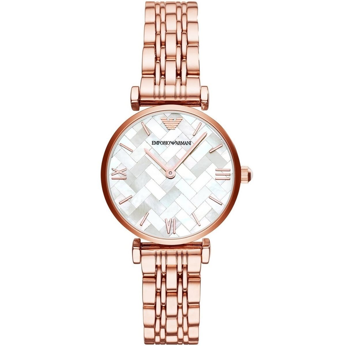 Emporio Armani AR11110 Women's Rose Gold Watch with Geometric Mosaic Pearl Dial