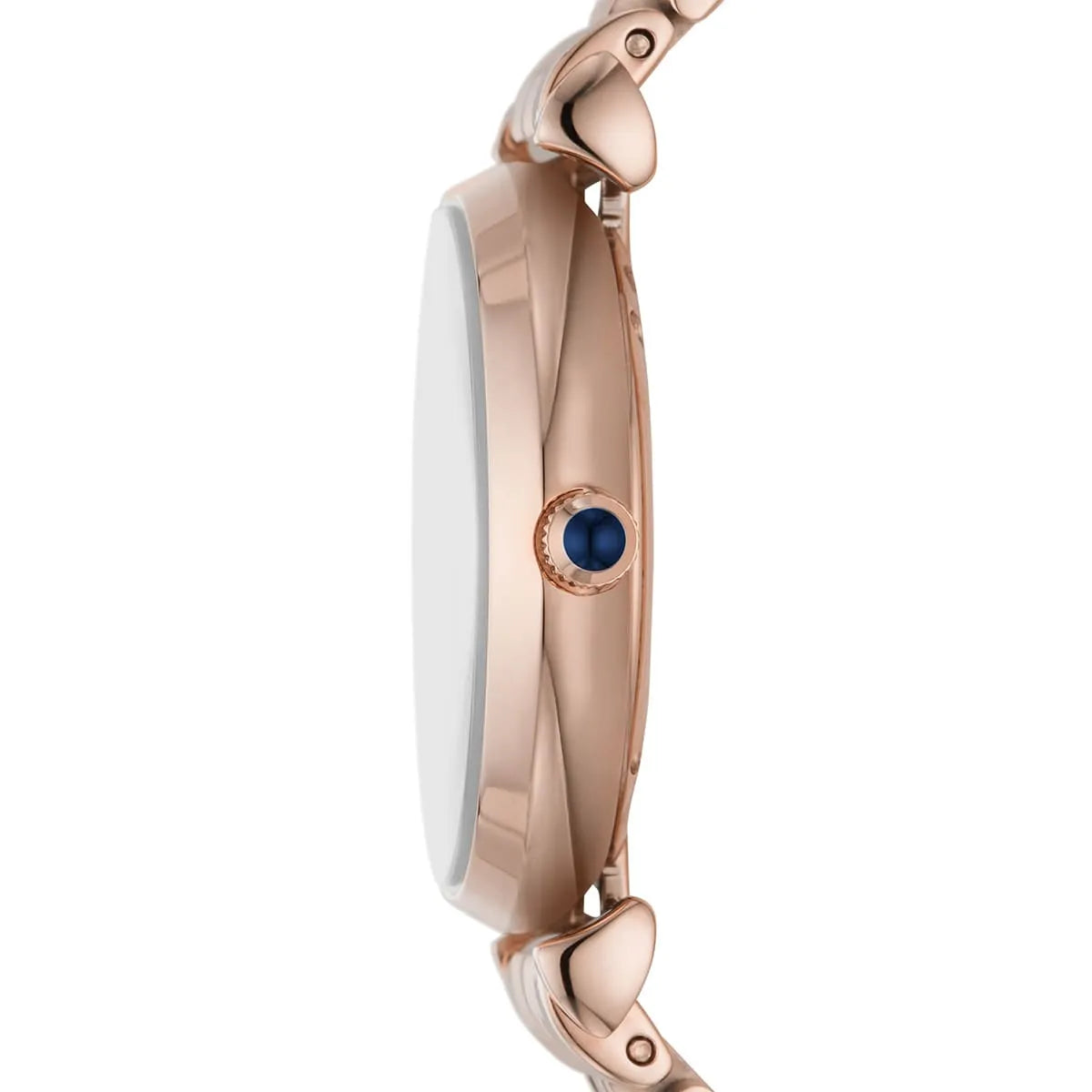 Side profile view of the Emporio Armani AR11423 showing the case thickness and crown