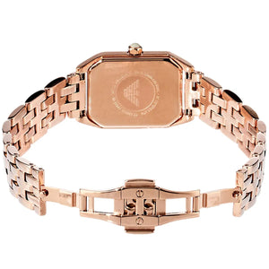 Rose gold deployment butterfly clasp with Armani logo for AR11147 women's watch