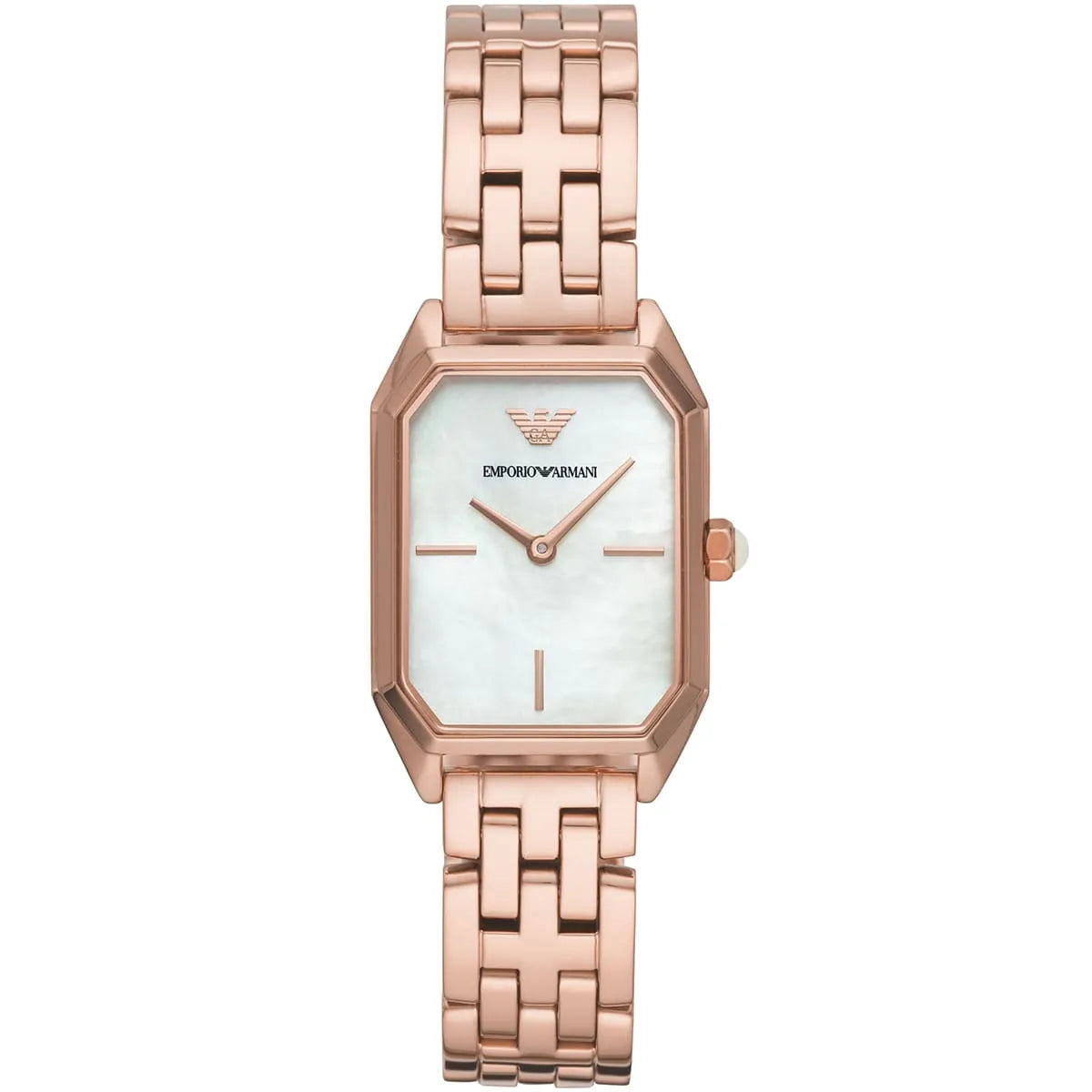 Emporio Armani Gioia AR11147 women's square watch rose gold with mother of pearl dial
