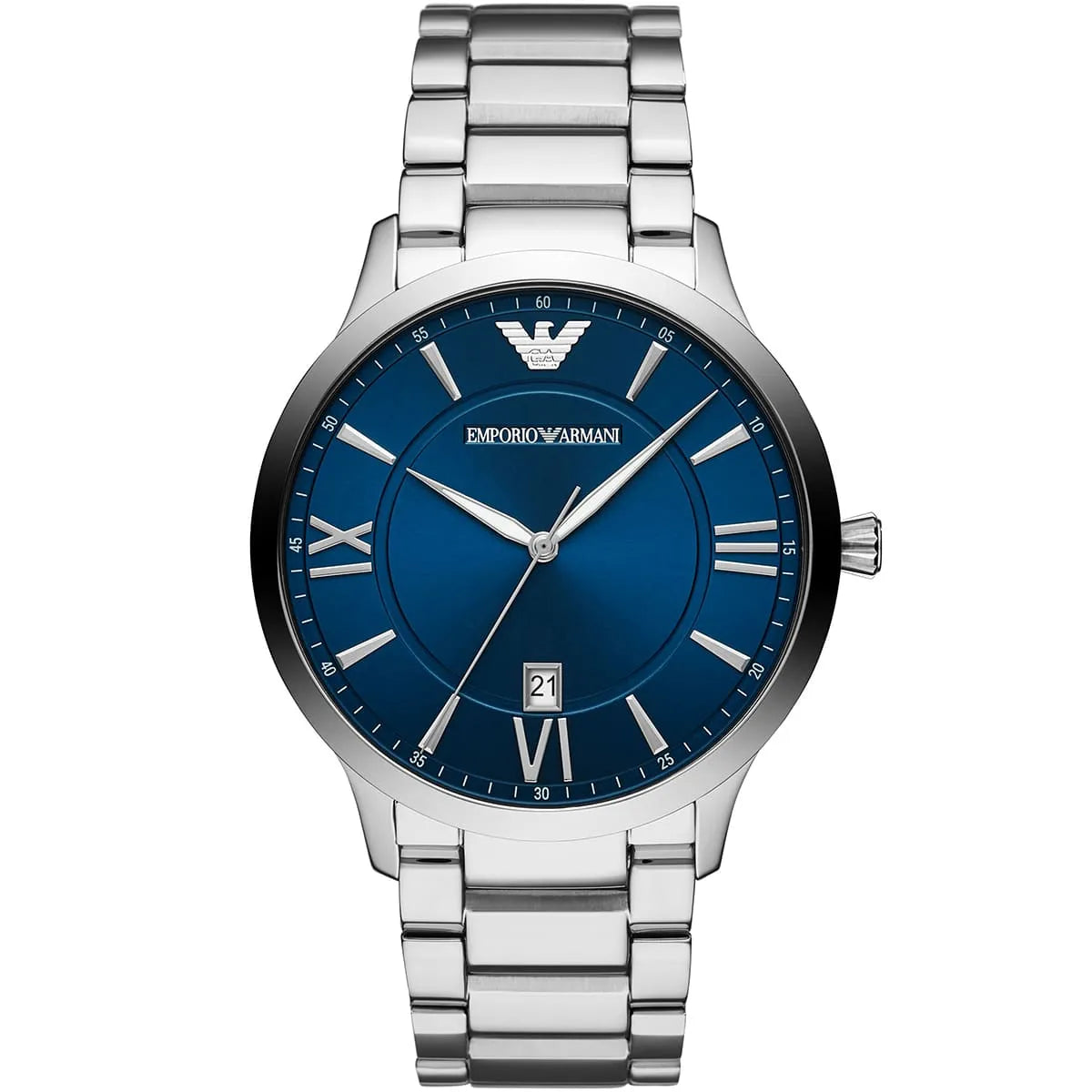 Emporio Armani AR11227 Giovanni Men's Watch Blue Dial Roman Numerals Silver Case