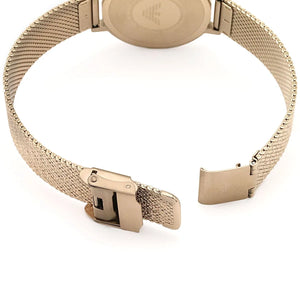 Adjustable gold sliding clasp with Armani logo for AR11129 mesh watch