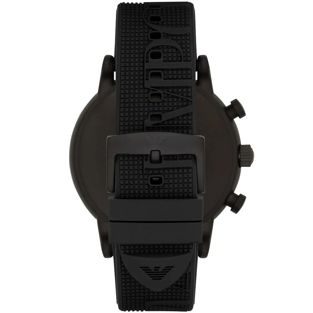 Back case of Emporio Armani AR11024 with engraved eagle logo and serial number