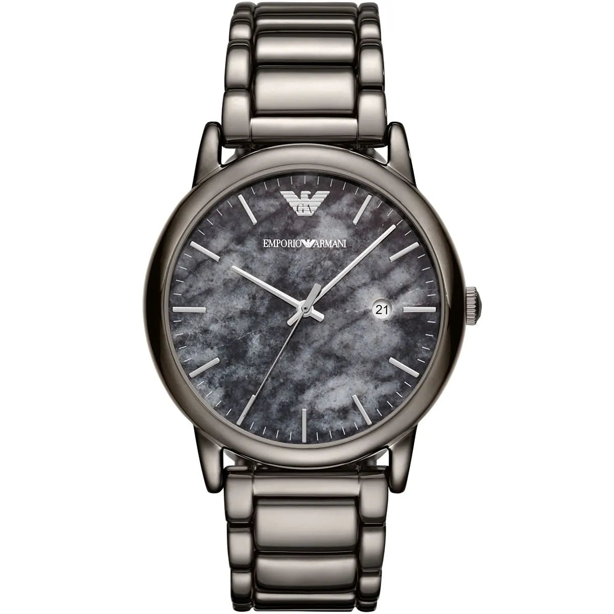 Emporio Armani Luigi AR11155 men's watch gunmetal stainless steel with grey marble dial