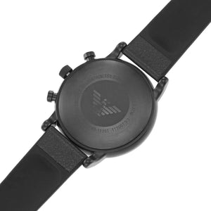 Back case of Emporio Armani AR11351 with engraved eagle logo and serial number