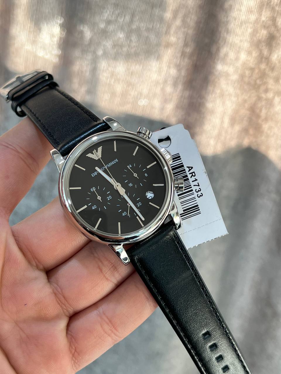 Emporio Armani AR1733 Luigi on wrist showing the 41mm classic size