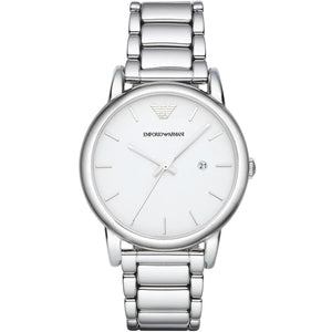 Emporio Armani Luigi AR1854 men's watch silver stainless steel with white dial