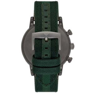 Back case of Emporio Armani AR1950 with engraved eagle logo and serial number