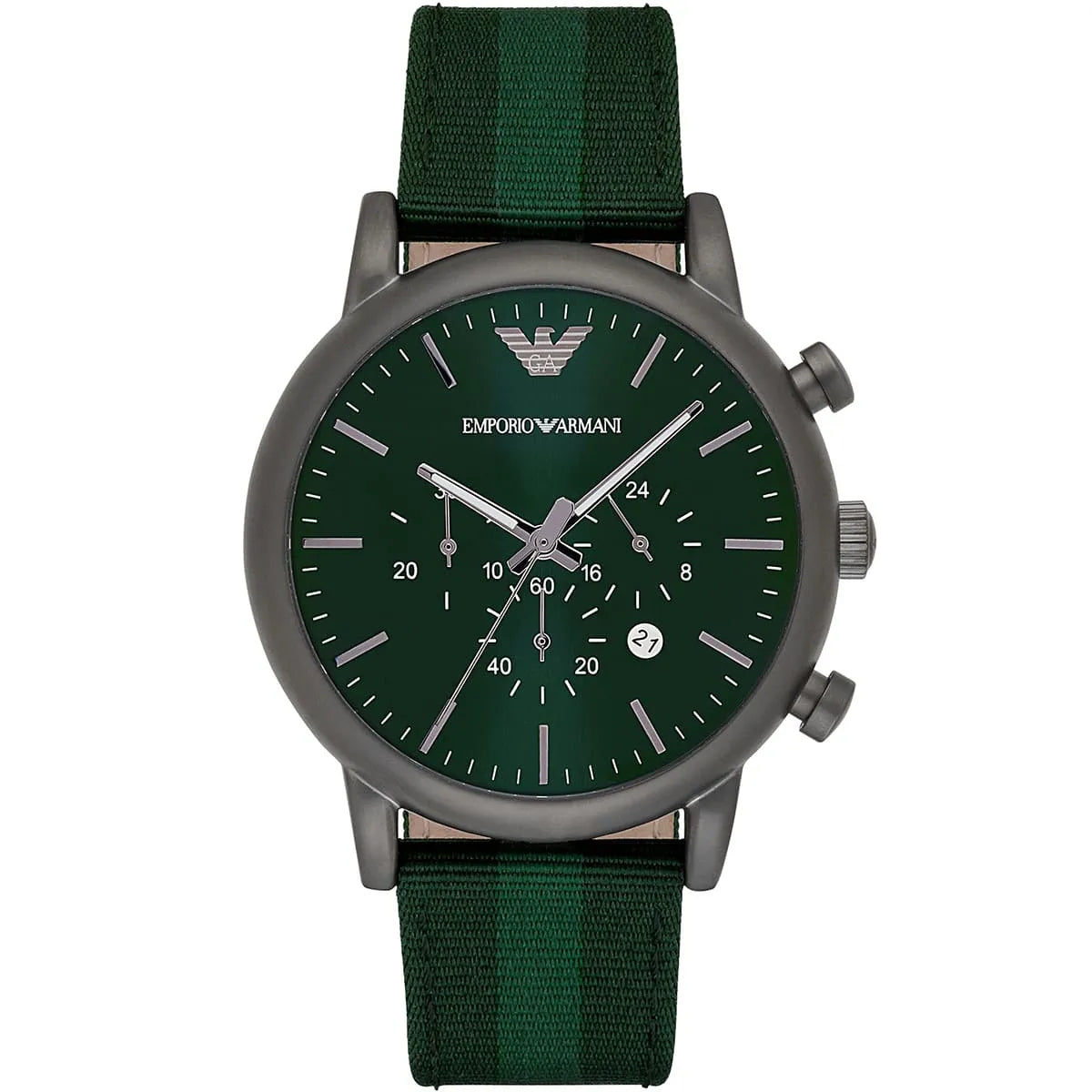 Emporio Armani AR1950 Luigi XL Men's Watch Green Dial Green Fabric Strap