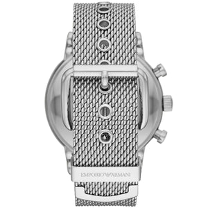 Back case of Emporio Armani AR80038 with engraved eagle logo and serial number