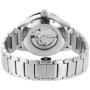 Side view and stainless steel deployment clasp with Armani logo for the AR60052 watch