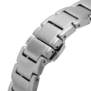 Detailed view of the brushed silver stainless steel link bracelet for the AR60052 Meccanico