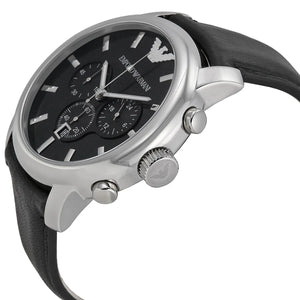 Angled front view of Emporio Armani AR0431 showing square bezel and crystal