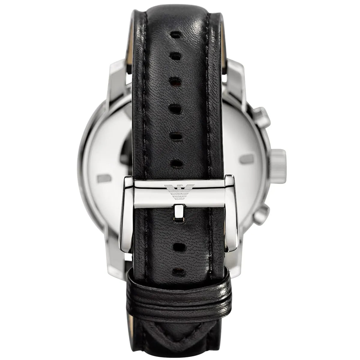 Back case of Emporio Armani AR0431 with engraved eagle logo and serial number
