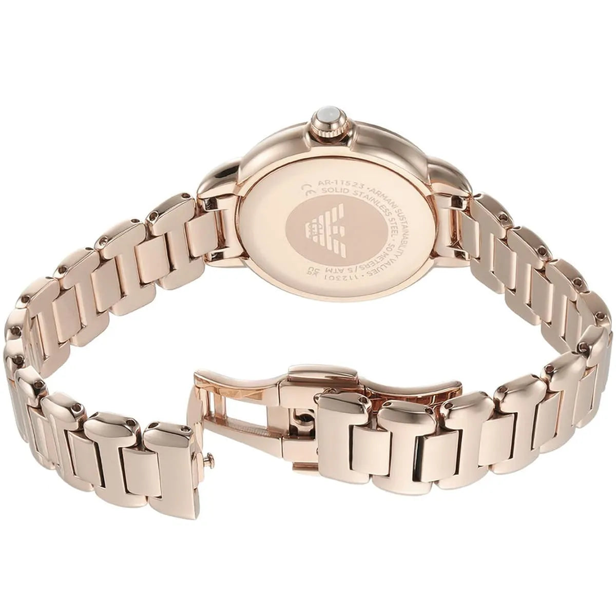 Rose gold butterfly clasp with Emporio Armani logo for AR11523 watch