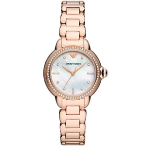 Emporio Armani AR11523 Mia Women's Watch White Mother of Pearl Dial Rose Gold