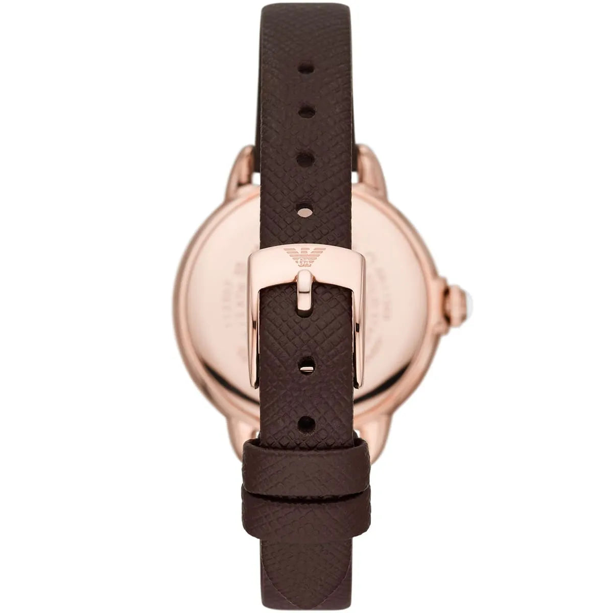 Rose gold-tone pin buckle with Armani logo for AR11568 leather watch