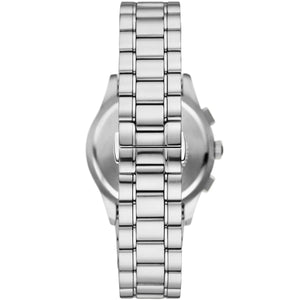 Back case of Emporio Armani AR11528 with engraved eagle logo and serial number