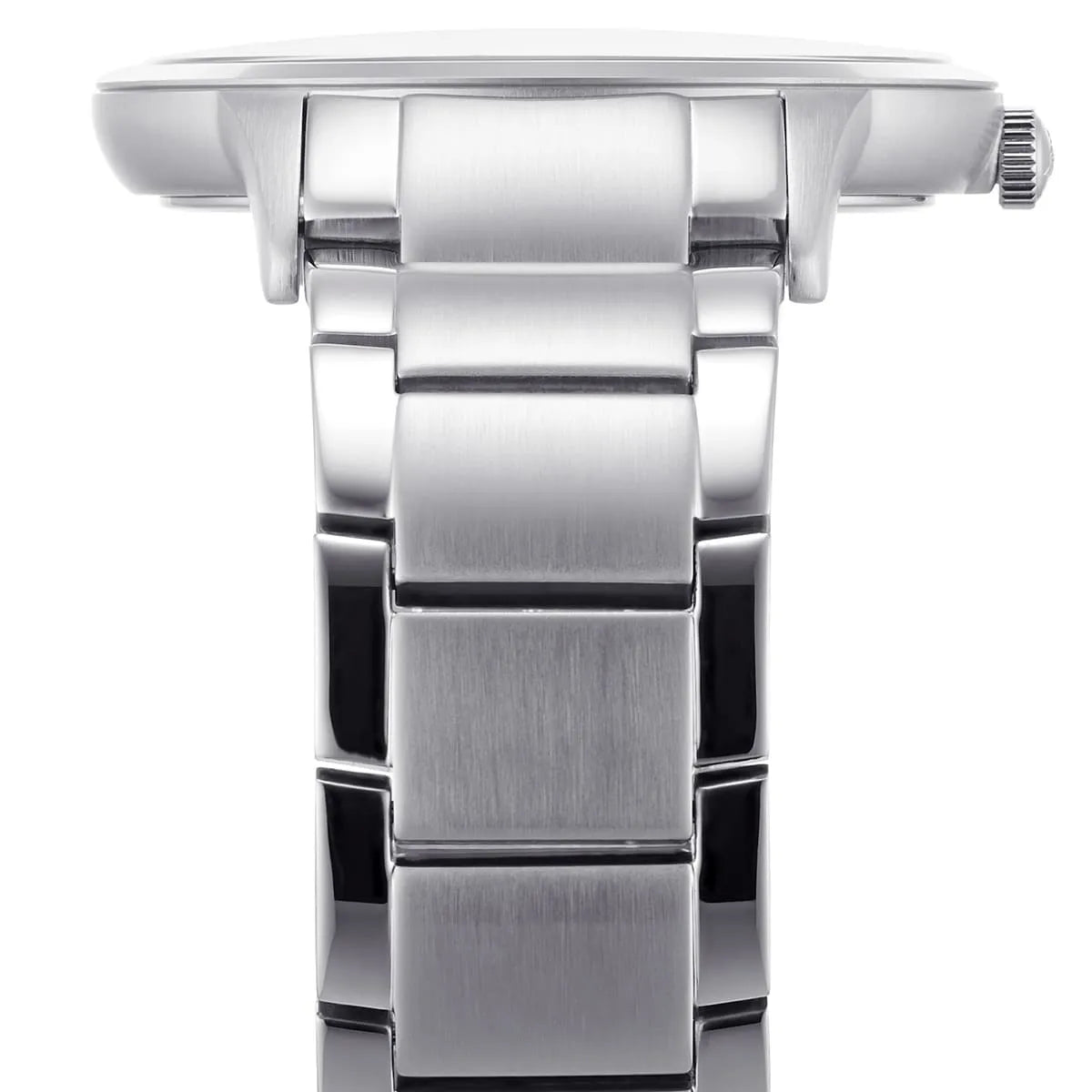 Angled shot of AR11189 showing light reflecting off the dual-texture silver dial