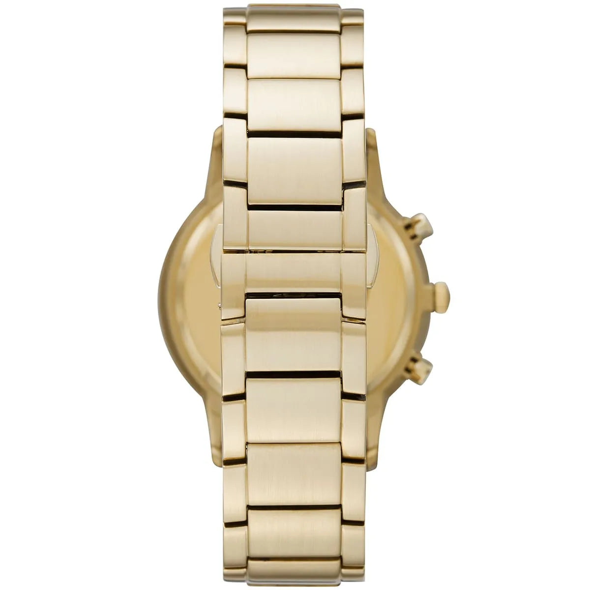 Detailed view of brushed and polished gold stainless steel bracelet for AR11332