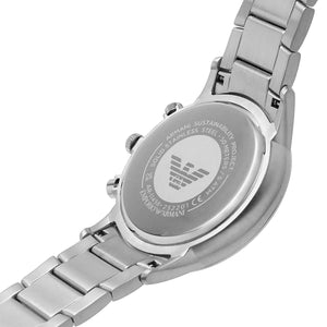 Stainless steel case back of Emporio Armani AR11458 with model details