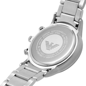 Back case of Emporio Armani AR11507 with engraved eagle logo and serial number